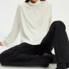 Pablo Blouse en satin écru à col montant - BERYLL Ecru Cheap