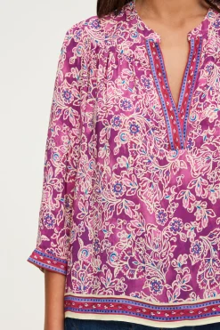 Pablo Blouse fluide imprimée – BERNADINE Fuchsia Discount