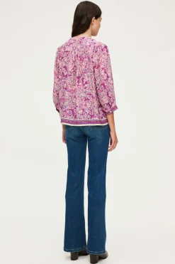 Pablo Blouse fluide imprimée – BERNADINE Fuchsia Discount