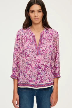 Pablo Blouse fluide imprimée – BERNADINE Fuchsia Discount