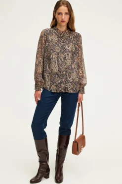 Pablo Blouse imprimé cachemire et lurex - BALBINE Marine Cheap