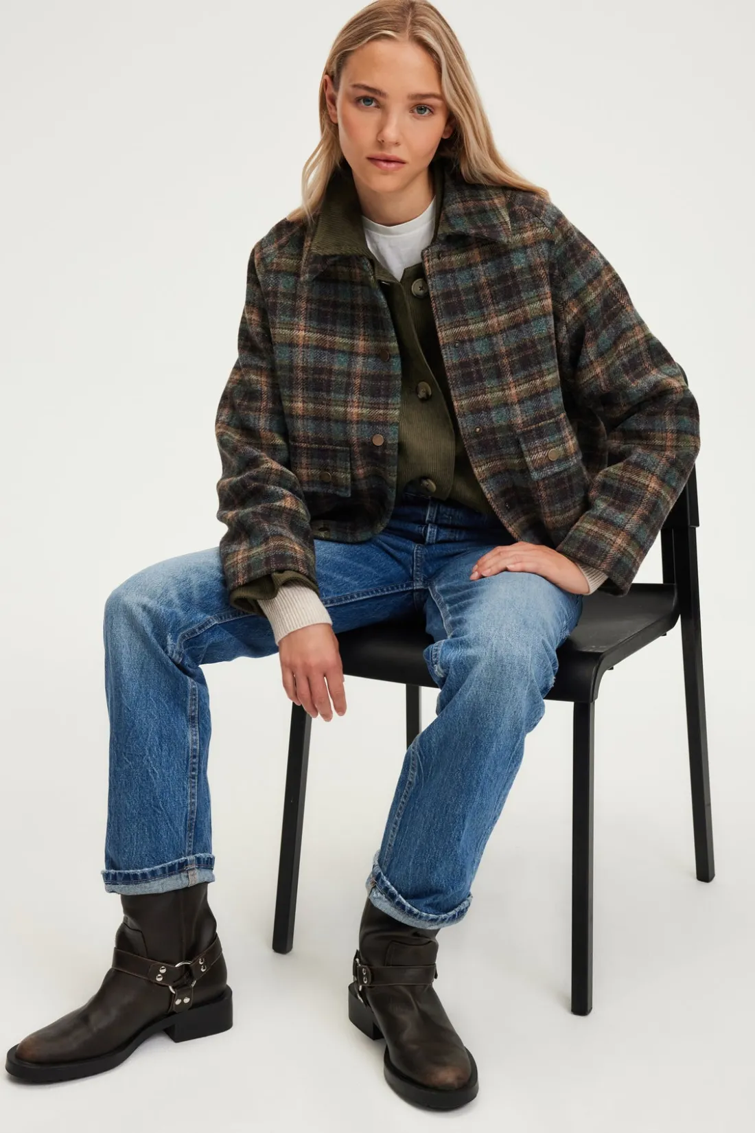 Pablo Blouson à carreaux en laine - MARELLE Caramel Online