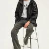 Pablo Blouson en cuir à capuche - JANICE Noir Cheap