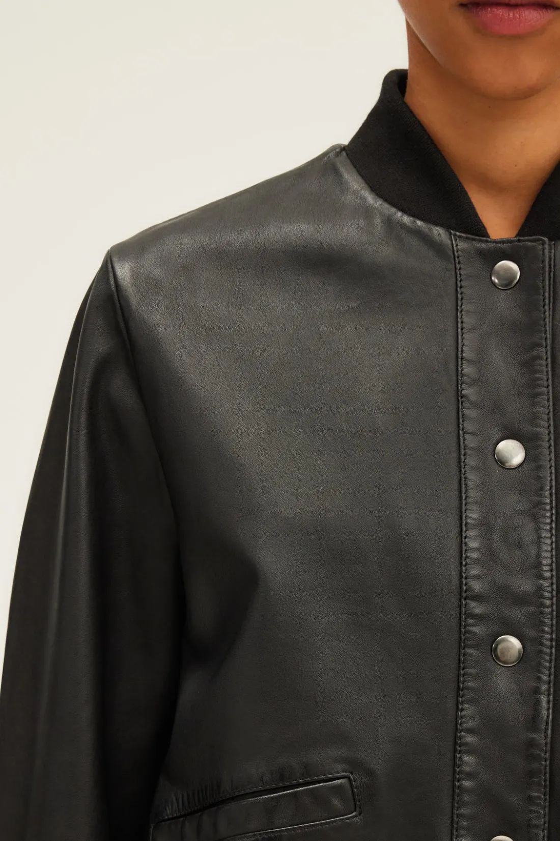 Pablo Blouson en cuir d'agneau - BESS Noir Shop