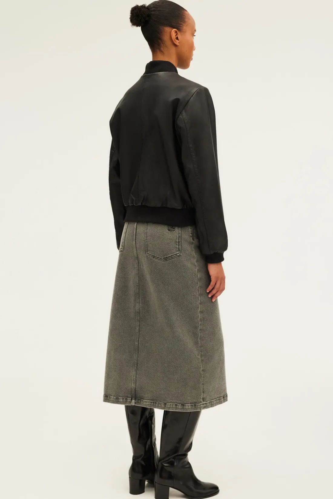 Pablo Blouson en cuir d'agneau - BESS Noir Shop