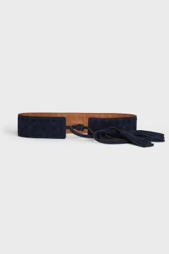 Pablo Ceinture corset en velours à nouer avec tressage décoratif - IRINA Marine Store