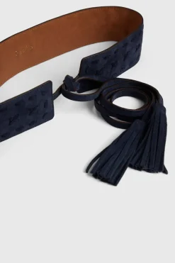 Pablo Ceinture corset en velours à nouer avec tressage décoratif - IRINA Marine Store