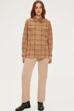 Pablo Chemise à carreaux et lurex - BEGONIE Caramel Online