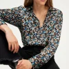 Pablo Chemise à fleurs en satin - BERNICE Noir Fashion