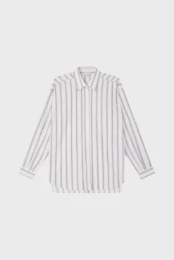 Pablo Chemise à rayures et strass - BENOITE GrisChiné Sale