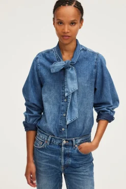 Pablo Chemise en jean et col lavallière - BRYONY Jeans Store