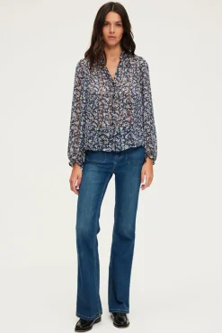 Pablo Chemise en mousseline fleurie - BELODIE Encre Sale