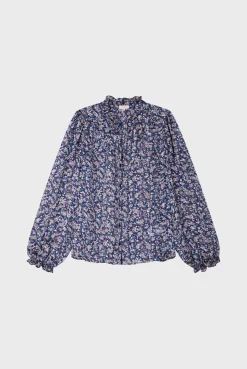 Pablo Chemise en mousseline fleurie - BELODIE Encre Sale