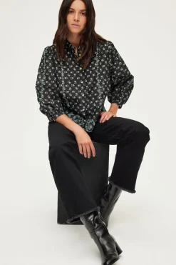 Pablo Chemise imprimée brodée en coton - BABI Noir Store