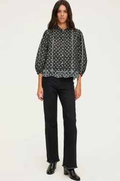 Pablo Chemise imprimée brodée en coton - BABI Noir Store