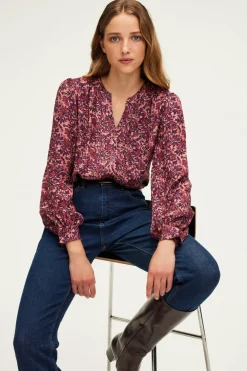 Pablo Chemise jacquard à fleurs - BELISSANDE Rose Discount