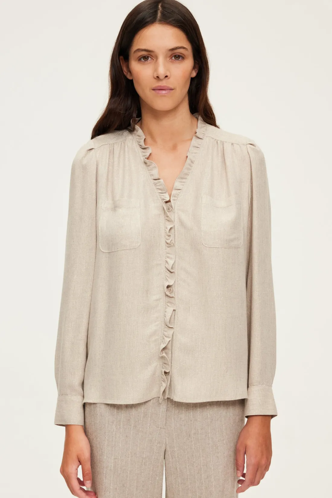 Pablo Chemise lurex à volants - BERWYN Beigerosé Best Sale