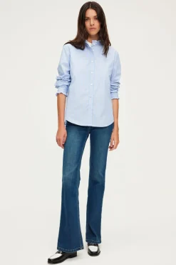 Pablo Chemise rayée à col montant - BAIDY Nuage Flash Sale