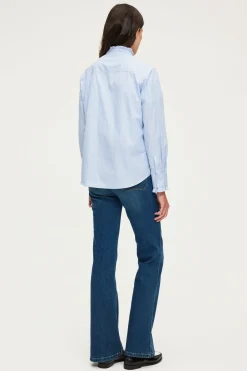Pablo Chemise rayée à col montant - BAIDY Nuage Flash Sale