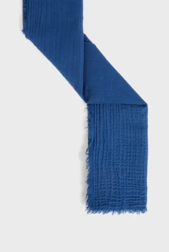 Pablo Echarpe unie froissée en laine - DALVA Indigo Cheap