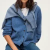 Pablo Gilet bleu chiné à col V - JOZIE Bleuocean Best Sale