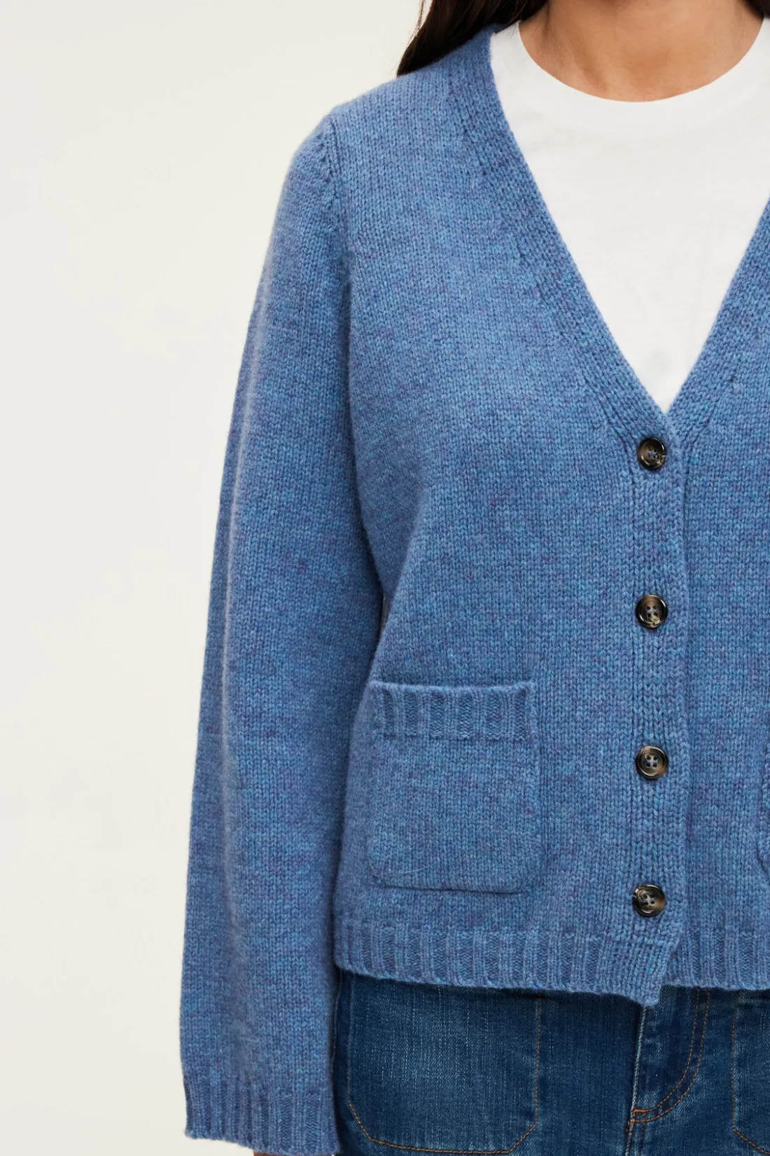 Pablo Gilet bleu chiné à col V - JOZIE Bleuocean Best Sale