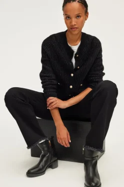Pablo Gilet chenille et lurex - JACINTHA Noir Sale