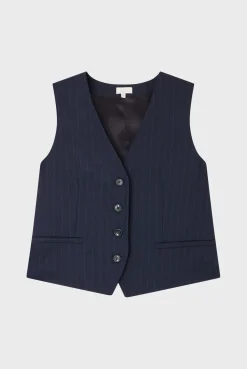 Pablo Gilet sans manche à rayures - MALVINA Marine Cheap
