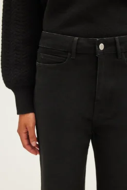 Pablo Jean droit à franges - NOREEN Noir Outlet