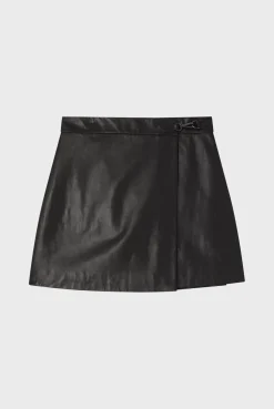 Pablo Jupe courte portefeuille en cuir - CARMINE Noir Outlet