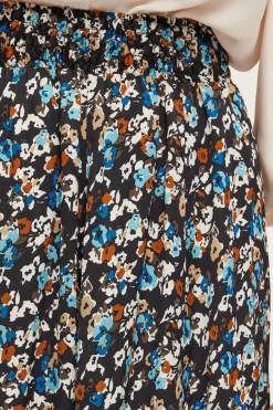 Pablo Jupe midi en satin à fleurs - CERES Noir Best
