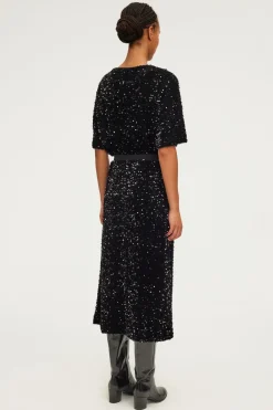 Pablo Jupe mi-longue à sequins s - CLELIE Noir Cheap