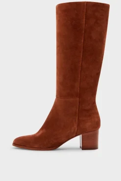 Pablo LIZZIE - Bottes à talon en cuir velours Camel Store