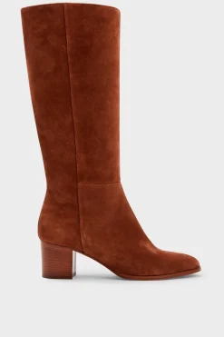 Pablo LIZZIE - Bottes à talon en cuir velours Camel Store