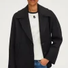 Pablo Manteau court en laine double face - LORLINE Noir Outlet