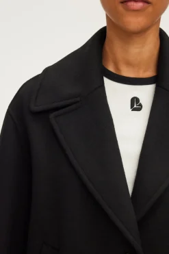 Pablo Manteau court en laine double face - LORLINE Noir Outlet