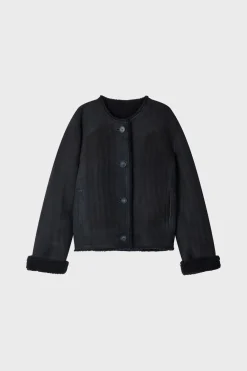Pablo Manteau court réversible en peau lainée - LISON Marine Discount