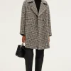 Pablo Manteau mi-long à carreaux - LILOU Noir Clearance
