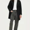 Pablo Manteau mi-long en laine - LYNDSAY Noir Clearance