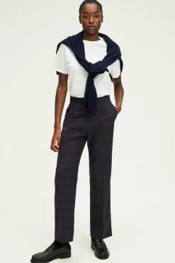 Pablo Pantalon carotte à carreaux - NOUHA Marron Store