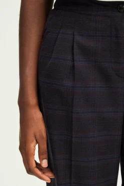 Pablo Pantalon carotte à carreaux - NOUHA Marron Store