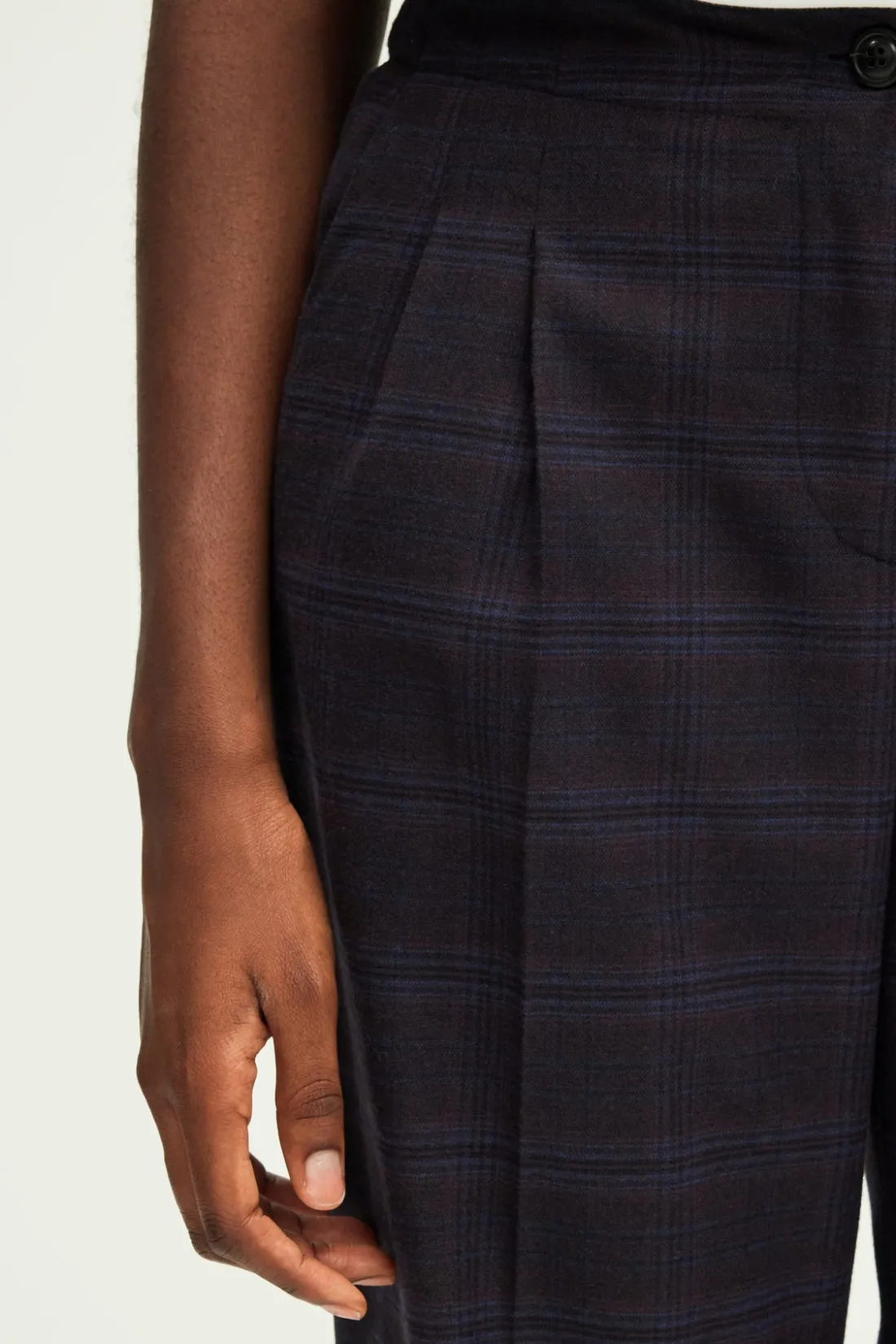 Pablo Pantalon carotte à carreaux - NOUHA Marron Store
