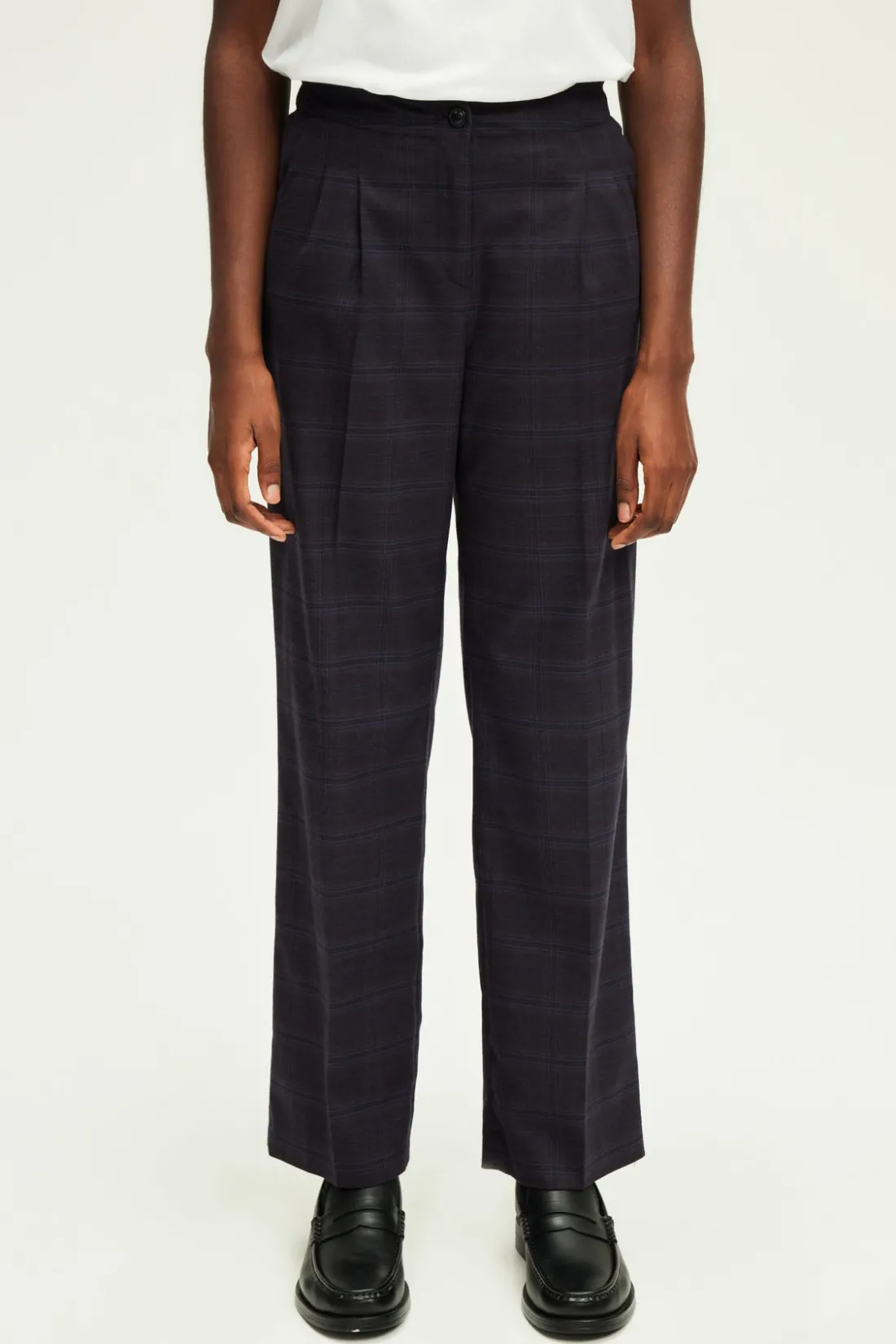 Pablo Pantalon carotte à carreaux - NOUHA Marron Store