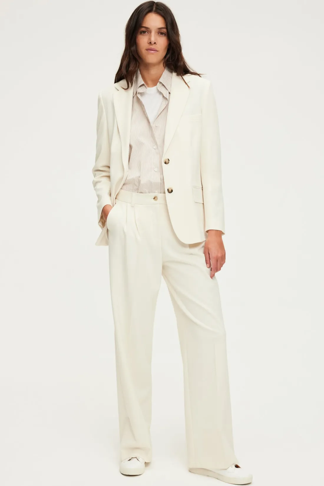 Pablo Pantalon carotte uni - NOUAILA Ecru Clearance