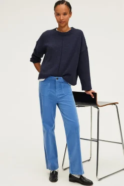 Pablo Pantalon droit en velours ciel - NANETTE Bleuciel Sale