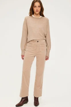 Pablo Pantalon droit en velours beige - NANETTE Beigerosé Outlet