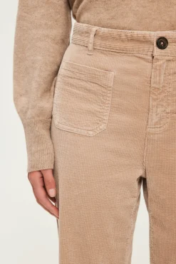 Pablo Pantalon droit en velours beige - NANETTE Beigerosé Outlet