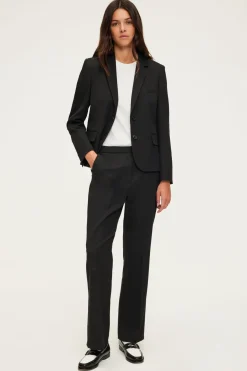 Pablo Pantalon droit élastiqué - NIHAL Noir Outlet