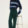 Pablo Pantalon flare en velours à côtes - NUR Vert Cheap