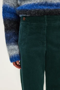 Pablo Pantalon flare en velours à côtes - NUR Vert Cheap